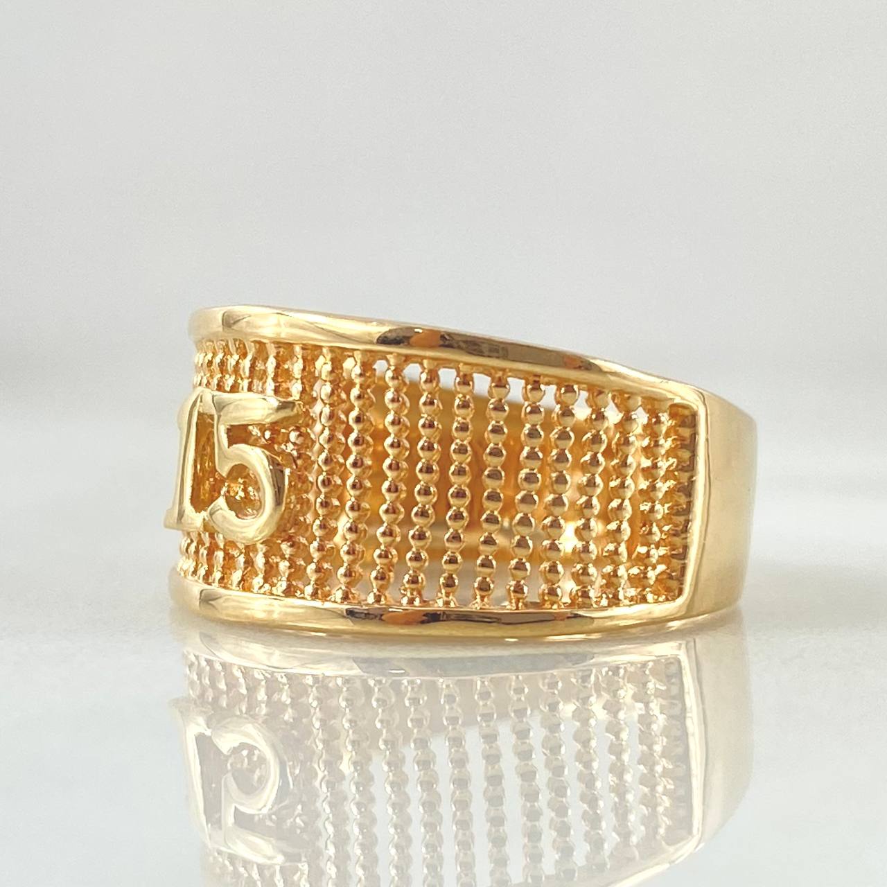 Anillo Malla Quinces 3.4gr / T6 1/4 / Oro Amarillo 18K