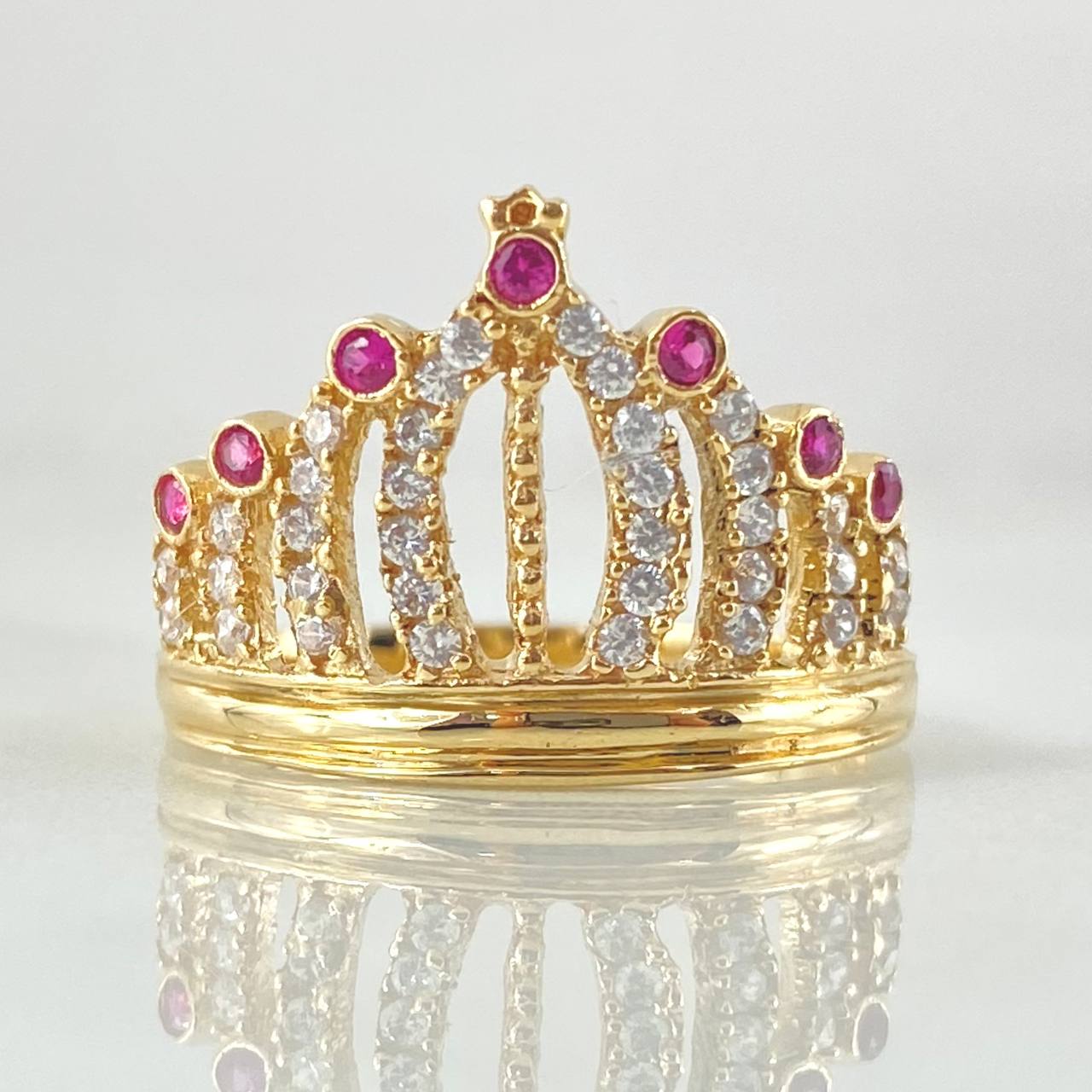 Anillo Corona Tupida 3.65gr / T7 1/2 / Oro Amarillo 18K