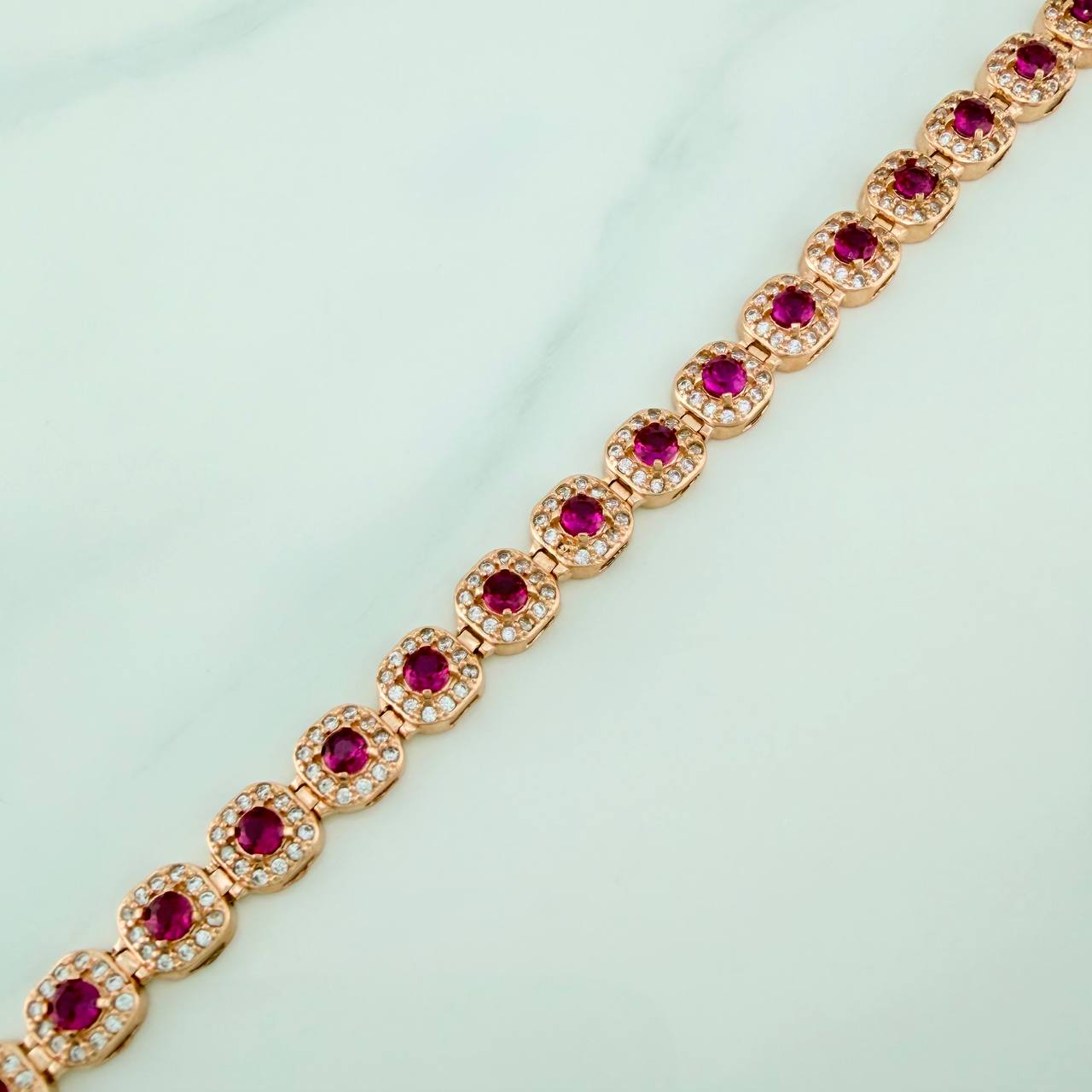 Pulso Tennis 11.6gr / 18.6cm / 6.3mm Oro Rosa 18K