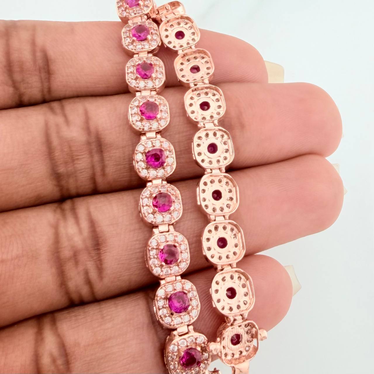 Pulso Tennis 11.6gr / 18.6cm / 6.3mm Oro Rosa 18K