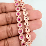 Pulso Tennis 11.6gr / 18.6cm / 6.3mm Oro Rosa 18K