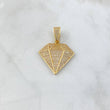 Dije Silueta Diamante 5.7gr / 3.7cm / Circones Blancos Oro Amarillo 18K ©