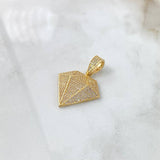 Dije Silueta Diamante 5.7gr / 3.7cm / Circones Blancos Oro Amarillo 18K ©