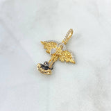 Dije San Miguel Arcángel De 4.4gr / 3.2cm / Circones Blancos Y Negros Oro Oro Amarillo 18K