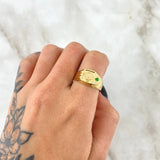 Anillo Corona Sello RX  3.2gr / T7 1/2 / Circon Verde Oro Amarillo 18K ©