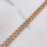 Pulso Cubano 19.15gr / 20.7cm / 8mm Broche Cajon Circones Blancos Oro Amarillo Nac.Esp. 18K &