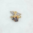 Herraje San Miguel Arcangel 2.9gr / 1.8cm / Circones Blancos Oro Amarillo 18K ©