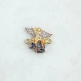 Herraje San Miguel Arcangel 2.9gr / 1.8cm / Circones Blancos Oro Amarillo 18K ©