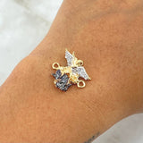 Herraje San Miguel Arcangel 2.9gr / 1.8cm / Circones Blancos Oro Amarillo 18K ©