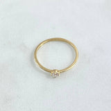 Anillo Solitario Fino 1.15gr / T7 1/4 / Circon Blanco Oro Amarillo 18K ©