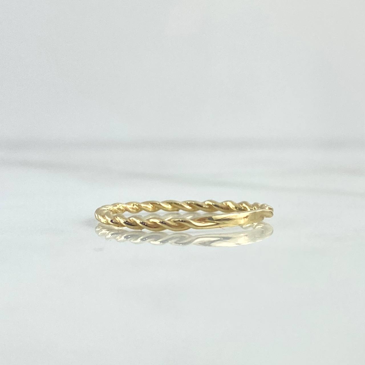 Anillo Trenzado 1.2gr / T6 / Liso Oro Amarillo 18K *