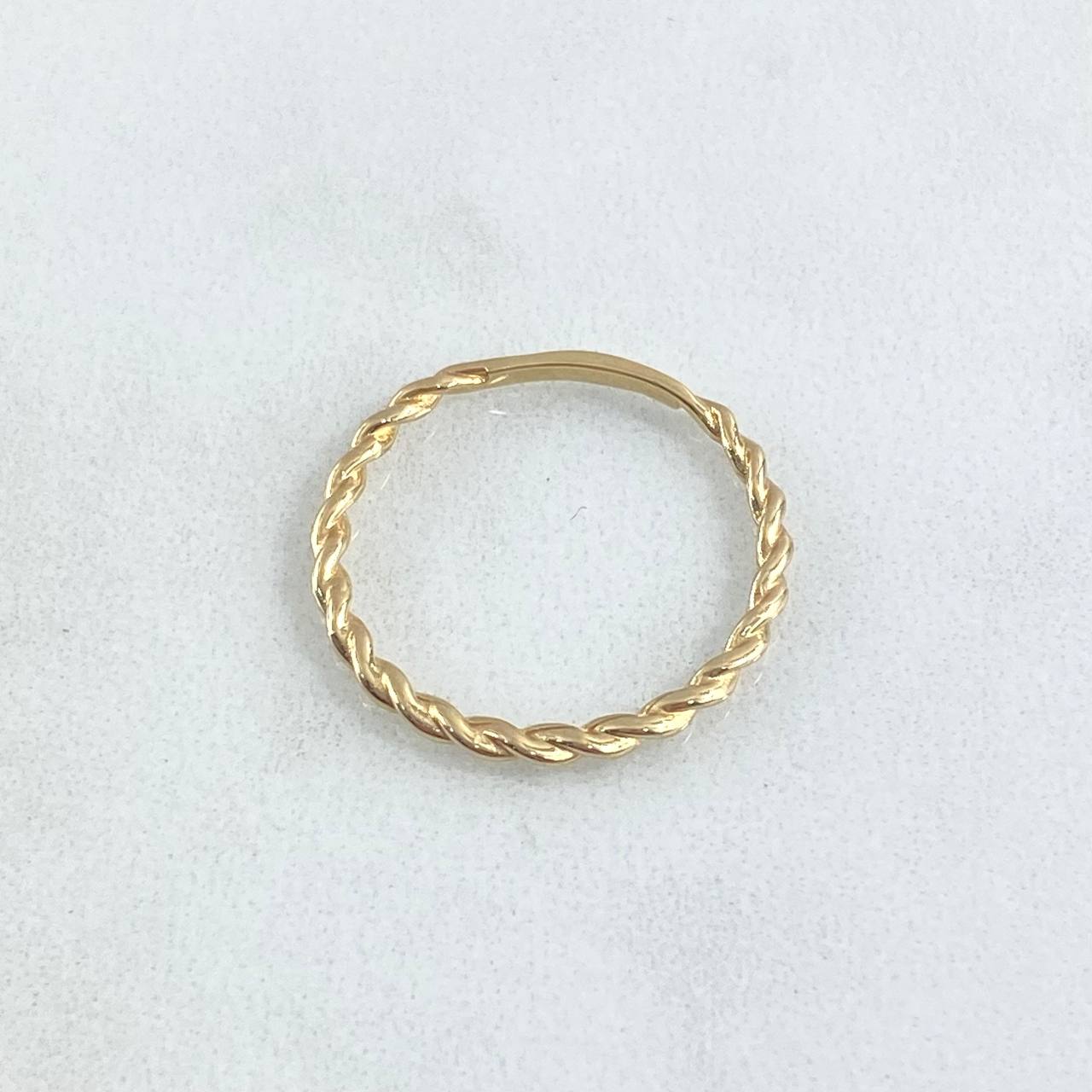 Anillo Trenzado 1.2gr / T6 / Liso Oro Amarillo 18K *