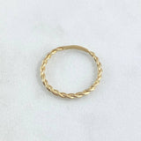 Anillo Trenzado 1.2gr / T6 / Liso Oro Amarillo 18K *