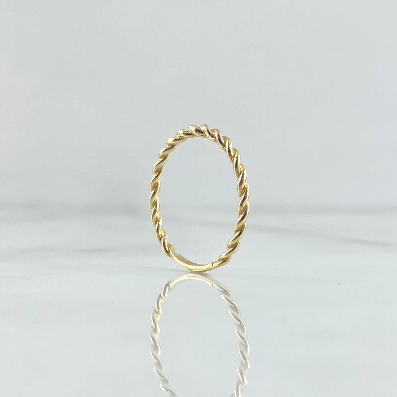 Anillo Trenzado 1.2gr / T6 / Liso Oro Amarillo 18K *