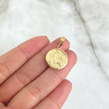 Dije Santísima Trinidad 1.15gr / 2.5cm / Circulo Mate Troquelado Oro Amarillo 18K