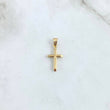 Dije Cruz Puntas Planas 0.35gr / 2.2cm / Cargador Liso Oro Amarillo 18K