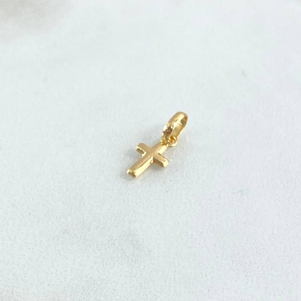 Dije Cruz Lisa 0.2gr / 1.5cm / Oro Amarillo *