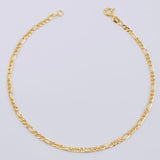 Tobillera Figaro 2.1gr / 24.5cm / 2.7mm Oro Amarillo +1 18K