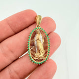 Dije Virgen Guadalupe Filigrana 6.5gr / 4.5cm / Dos Oros Amarillo Blanco 18K ©
