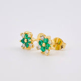 Topos Centella Esmeraldas 24pts Diamantes 14pts 1.75gr / 7mm Oro Amarillo 18K ©