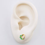 Topos Corazon Parcial Esmeraldas 21pts 1.6gr / 7.4mm Oro Amarillo 18K *