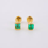 Topos Pinza Cuadricular Esmeraldas 25pts 0.95gr / 4mm Oro Amarillo 18K ©