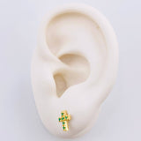 Topos Crúz Latina Esmeraldas 19pts 1.5gr / 0.8cm / Oro Amarillo 18K ©