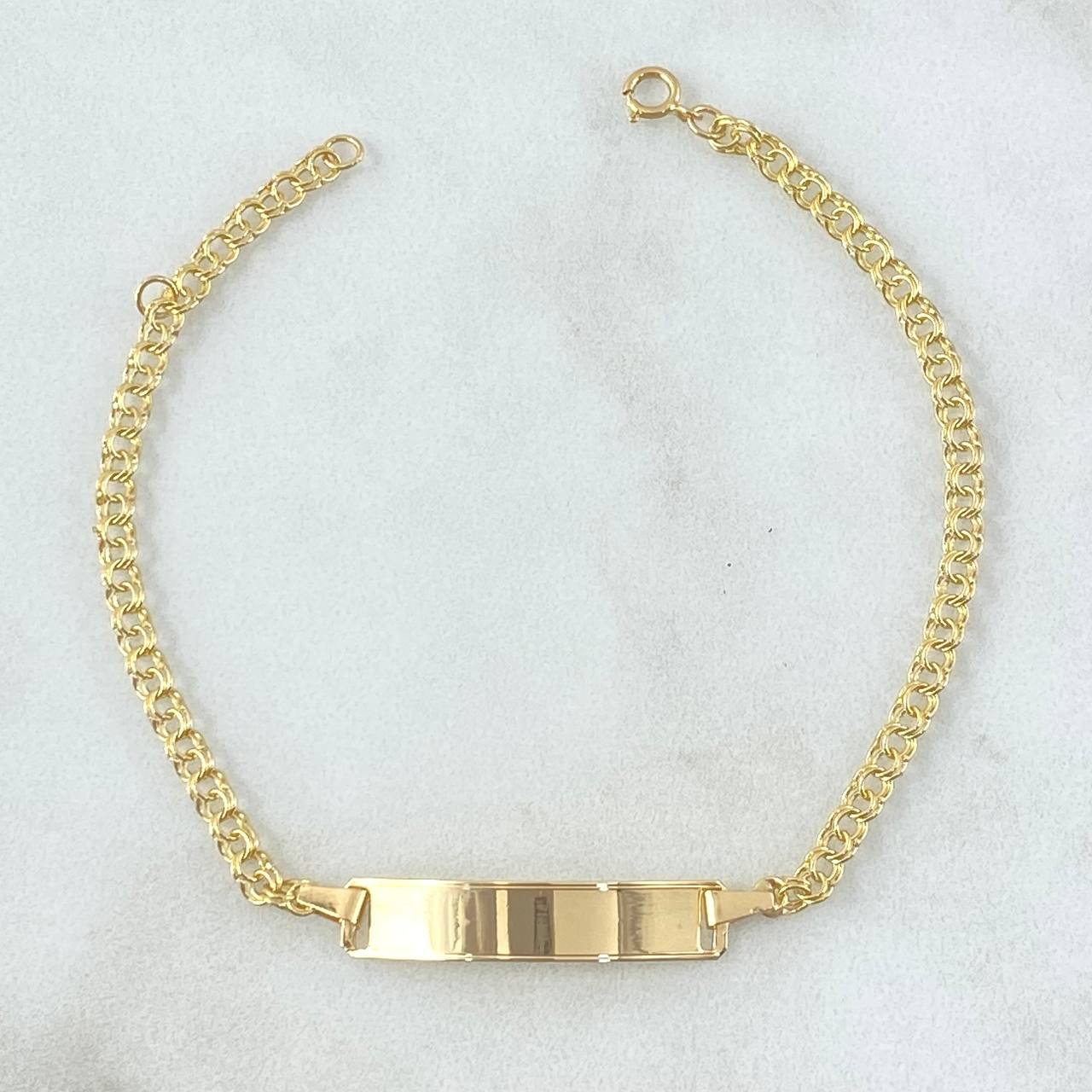 Pulso Garibaldi 2.95gr / 18cm / 3mm Placa Rectangular Bordes Lisos Oro Amarillo 18K