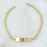 Pulso Garibaldi 2.95gr / 18cm / 3mm Placa Rectangular Bordes Lisos Oro Amarillo 18K