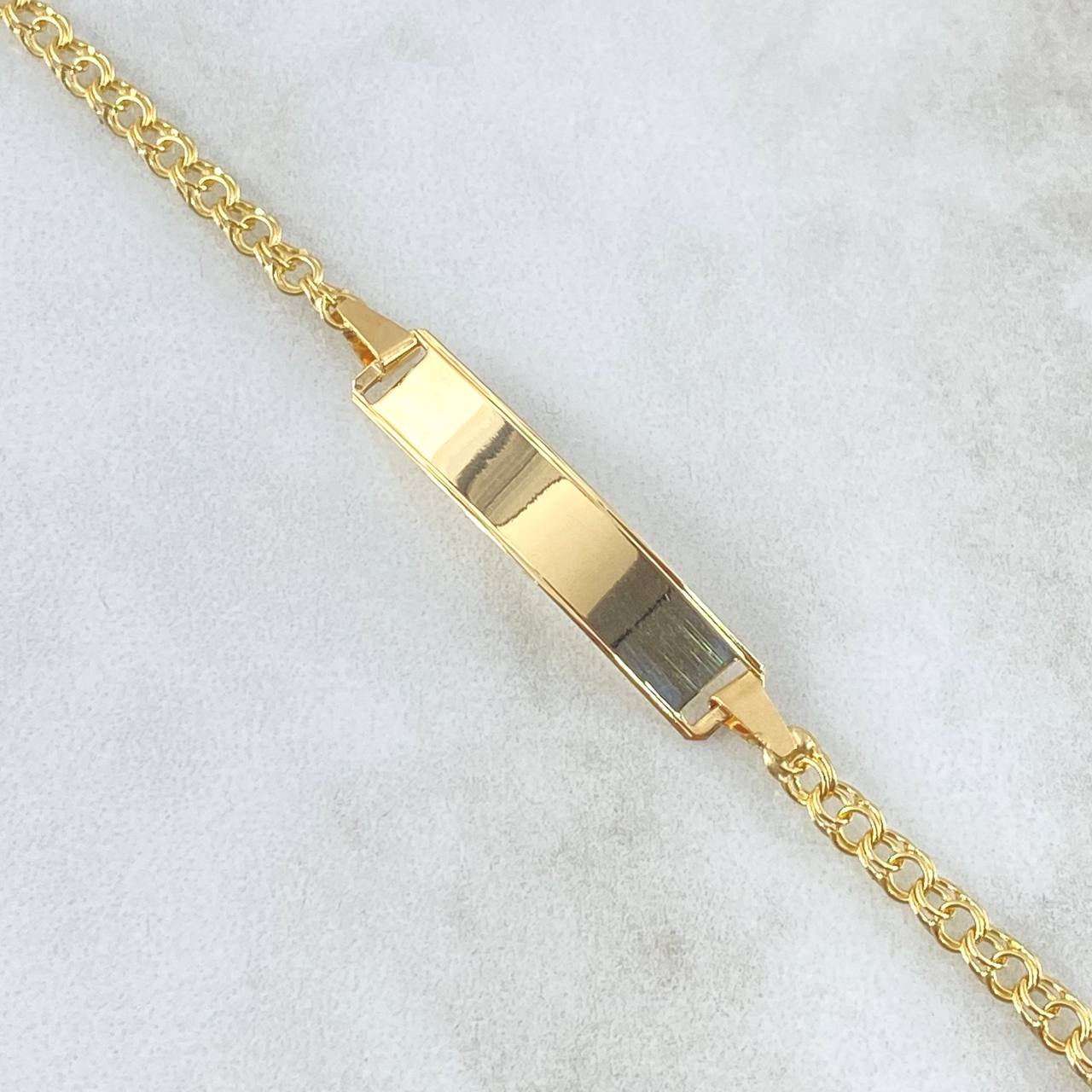 Pulso Garibaldi 2.95gr / 18cm / 3mm Placa Rectangular Bordes Lisos Oro Amarillo 18K