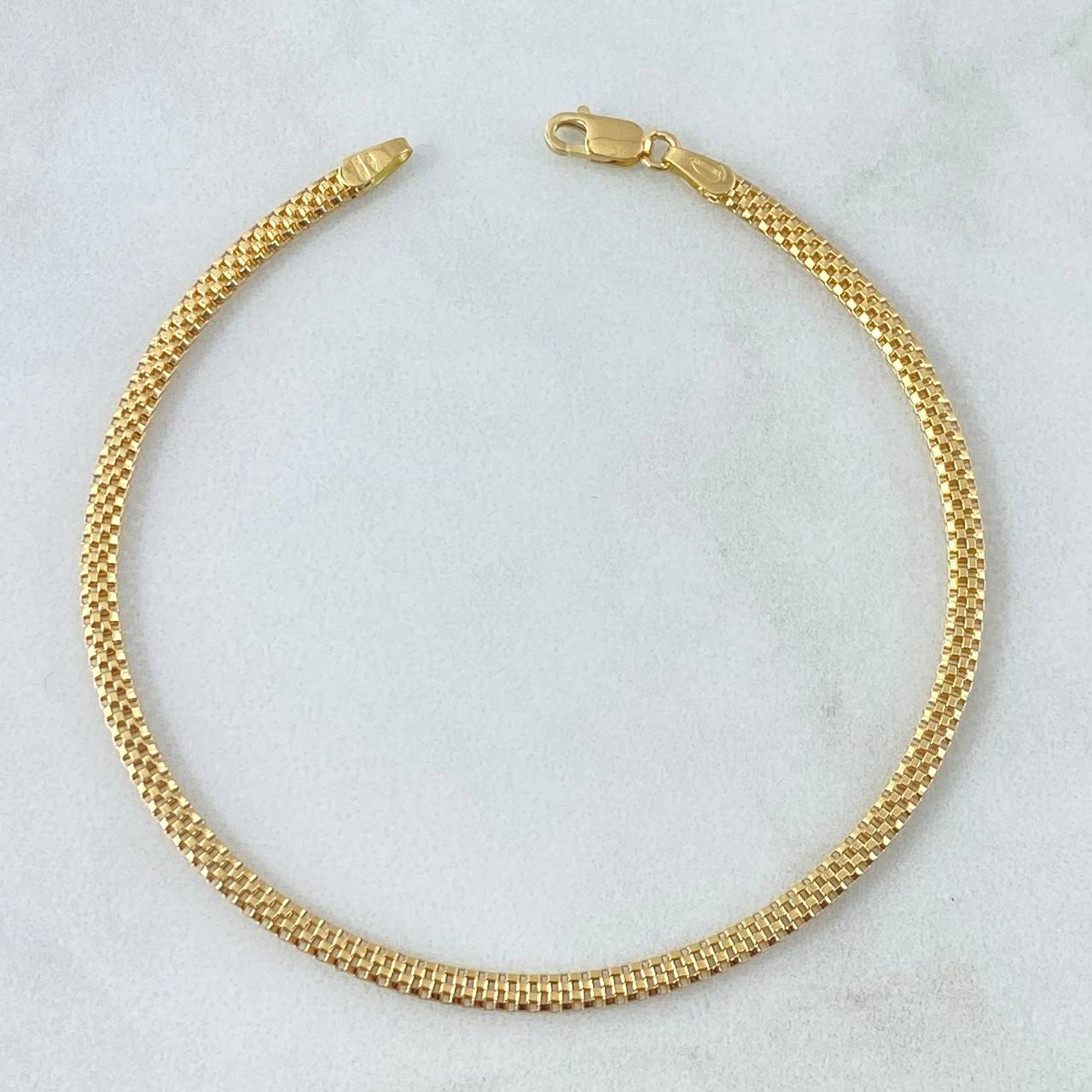 Pulso Barril Ruso 3.3gr / 19cm / 2.7mm Aplanado Oro Amarillo +3 18K ©