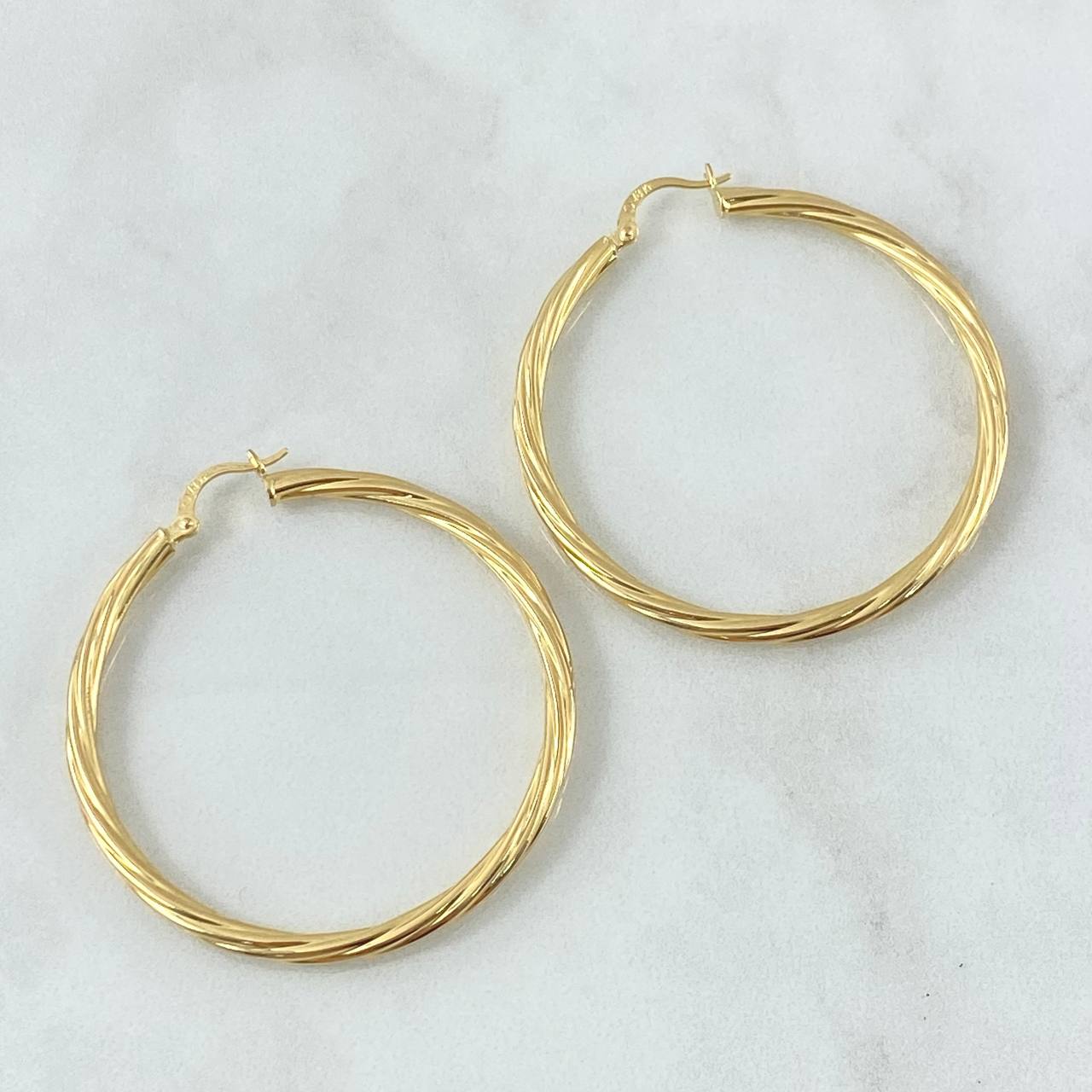 Candongas Lore 5.35gr / 5cm / Entorchadas Oro Amarillo 18K