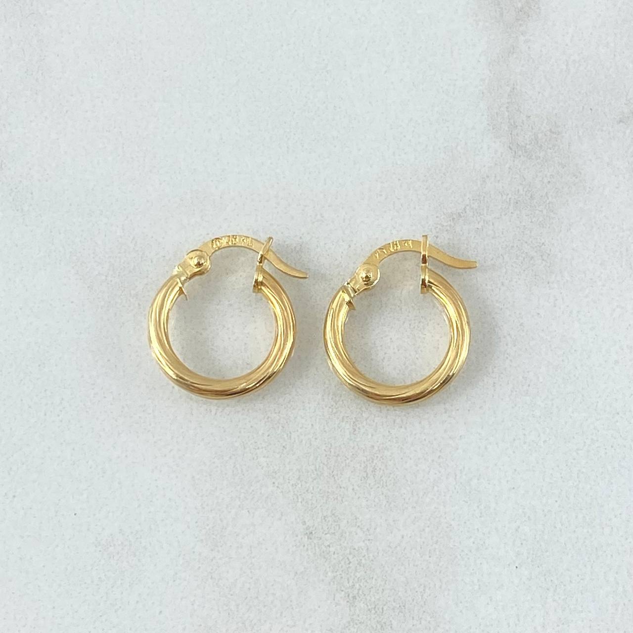 Candongas Lore 1.15gr / 1.4cm / Entorchadas Oro Amarillo 18K