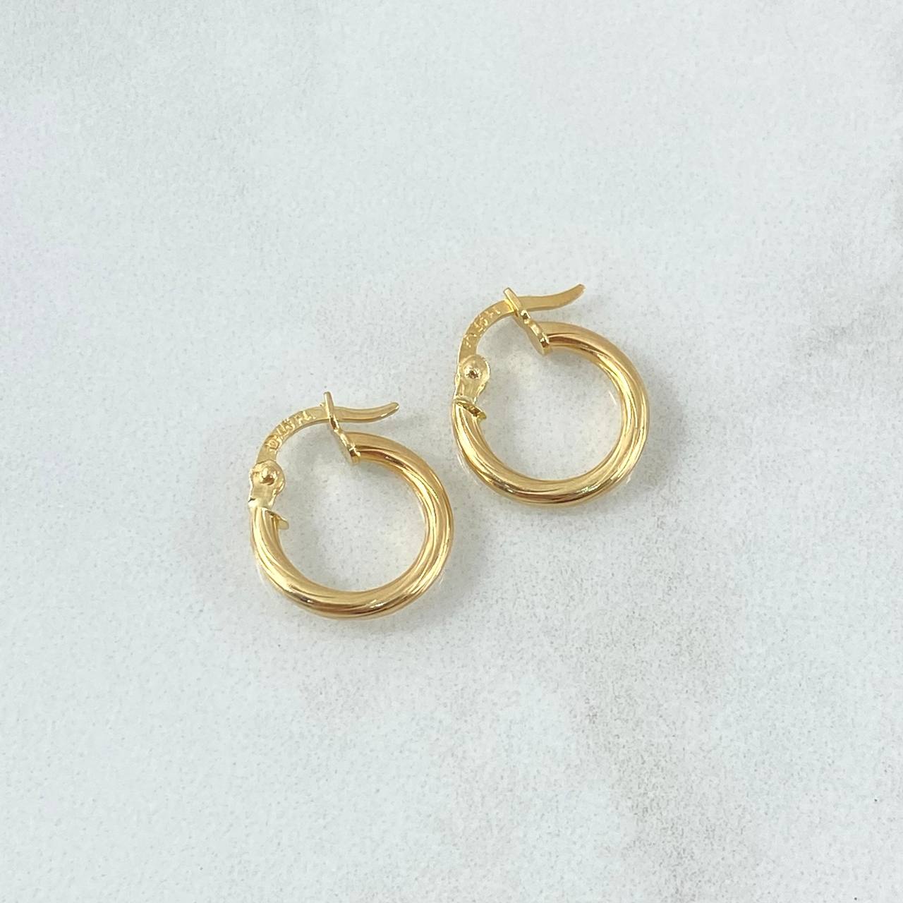Candongas Lore 1.15gr / 1.4cm / Entorchadas Oro Amarillo 18K