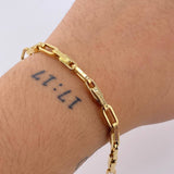 Pulso Cajón Rayado 5.6gr / 21.5cm / 4.9mm Oro Amarillo +4 18K ©