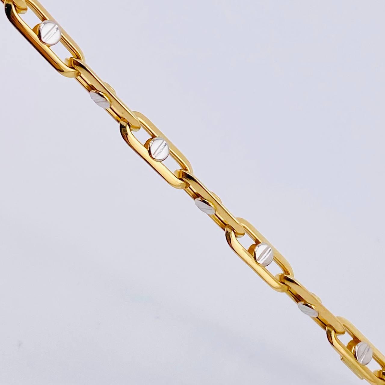 Pulso Click Tornillo 6.8gr / 22cm / 5.8mm Dos Oros Amarillo Blanco +4 18K