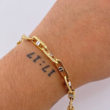 Pulso Click Tornillo 6.8gr / 22cm / 5.8mm Dos Oros Amarillo Blanco +4 18K