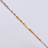 Pulso Lazo Intercalado 2.45gr / 19cm / 2.4mm Tres Oros +3 18K
