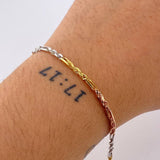 Pulso Lazo Intercalado 2.45gr / 19cm / 2.4mm Tres Oros +3 18K