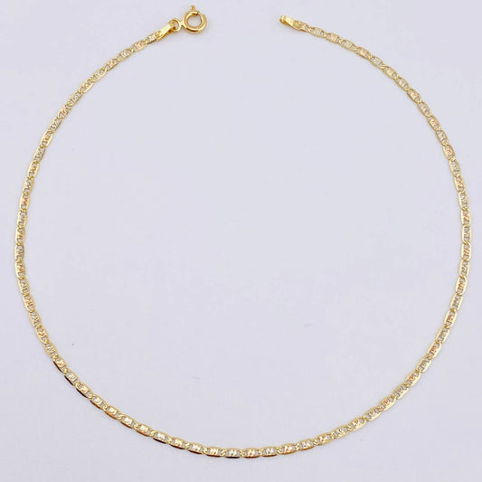 Tobillera Plana 1.5gr / 25cm / 1.7mm Tres Oros +3 18K