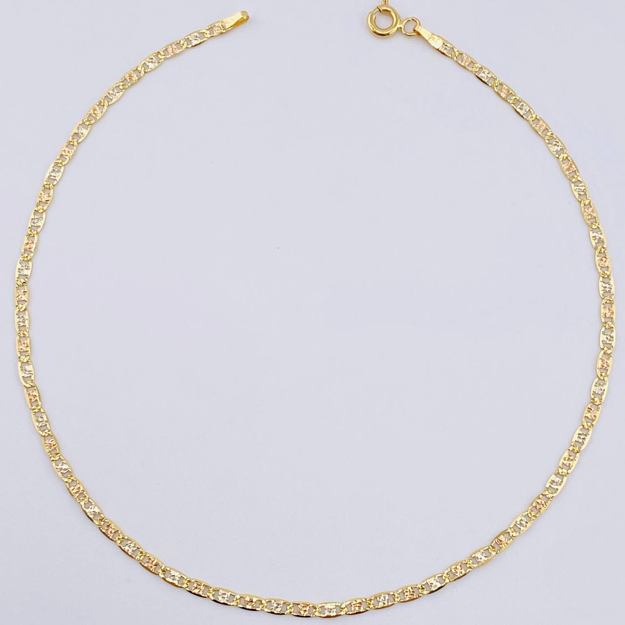 Tobillera Plana 2gr / 25cm / 2mm Tres Oros +3 18K