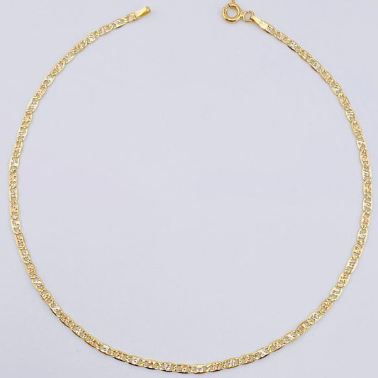 Tobillera Plana 2gr / 25cm / 2mm Tres Oros +3 18K ©