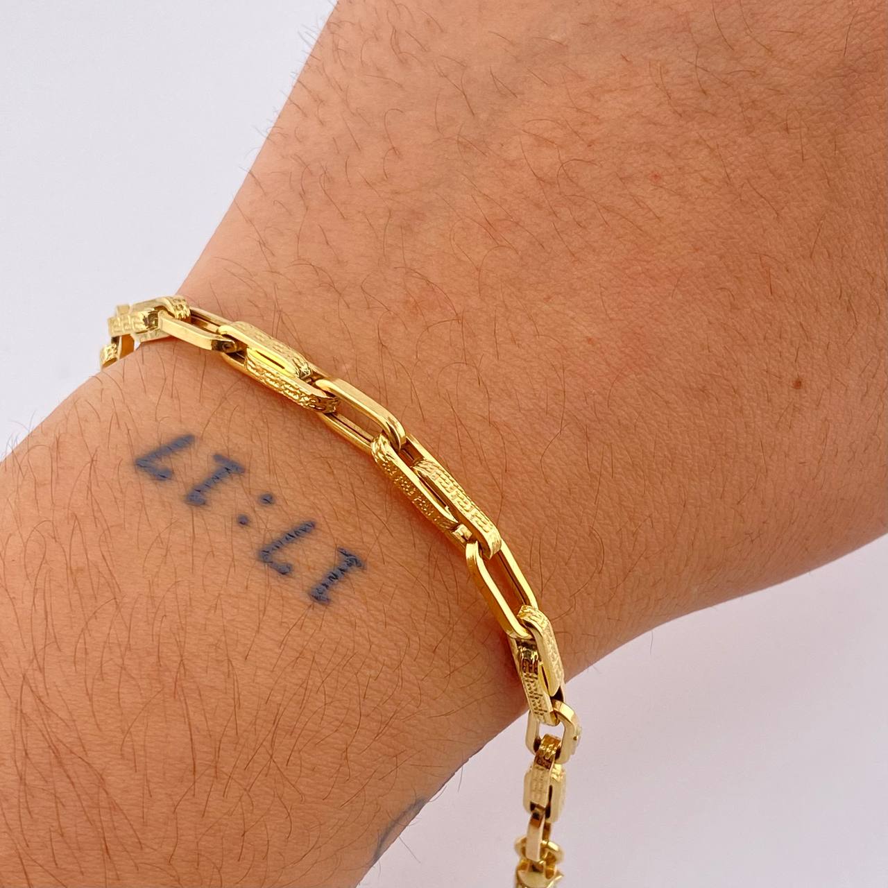 Pulso Cajon Tribal 6.1gr / 21.5cm / 4.8mm Oro Amarillo +4 18K ©