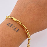 Pulso Cajon Tribal 6.1gr / 21.5cm / 4.8mm Oro Amarillo +4 18K ©