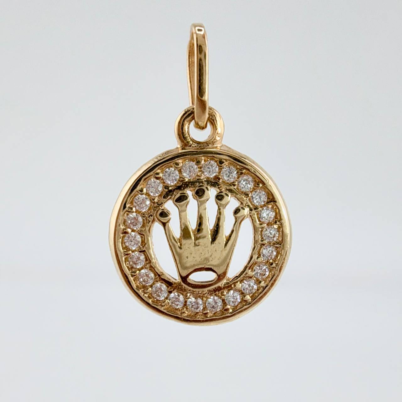 Dije Placa Corona Circular 1gr / 1.8cm / Oro Amarillo 18K ©