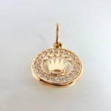 Dije Placa Corona Circular 1gr / 1.8cm / Oro Amarillo 18K ©