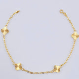 Pulso Aro Seguido Trebol Doble Faz 2.5gr / 19cm / 8mm Oro Amarillo 18K ©