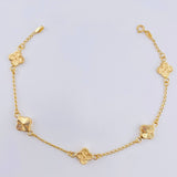 Pulso Aro Seguido Trebol Dorado 3.05gr / 19cm / 8.2mm Oro Amarillo 18K