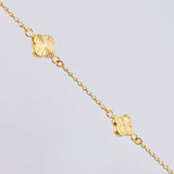 Pulso Aro Seguido Trebol Dorado 3.05gr / 19cm / 8.2mm Oro Amarillo 18K