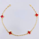 Pulso Aro Seguido Trebol Doble Faz 2.55gr / 19cm / 8mm Oro Amarillo 18K ©